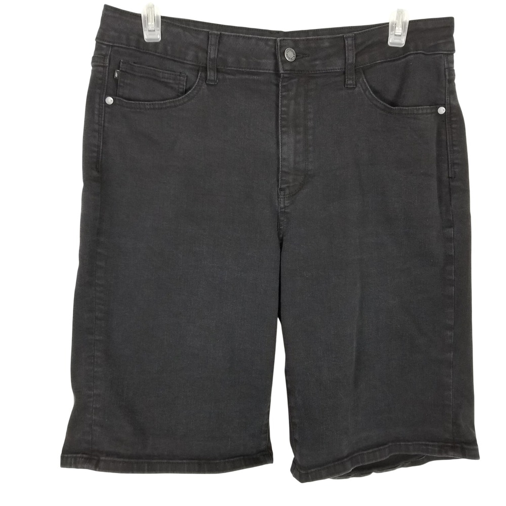 Judy Blue‎ Black Denim Bermuda Shorts Womens 2XL High Rise Stretch Jean Shorts